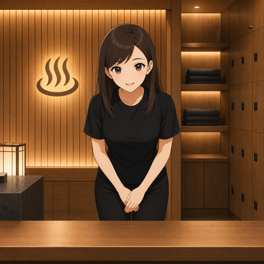 お辞儀して挨拶するスタッフ