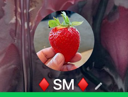LINEの友だち画面の見本（♦SM♦・いちごのアイコン）