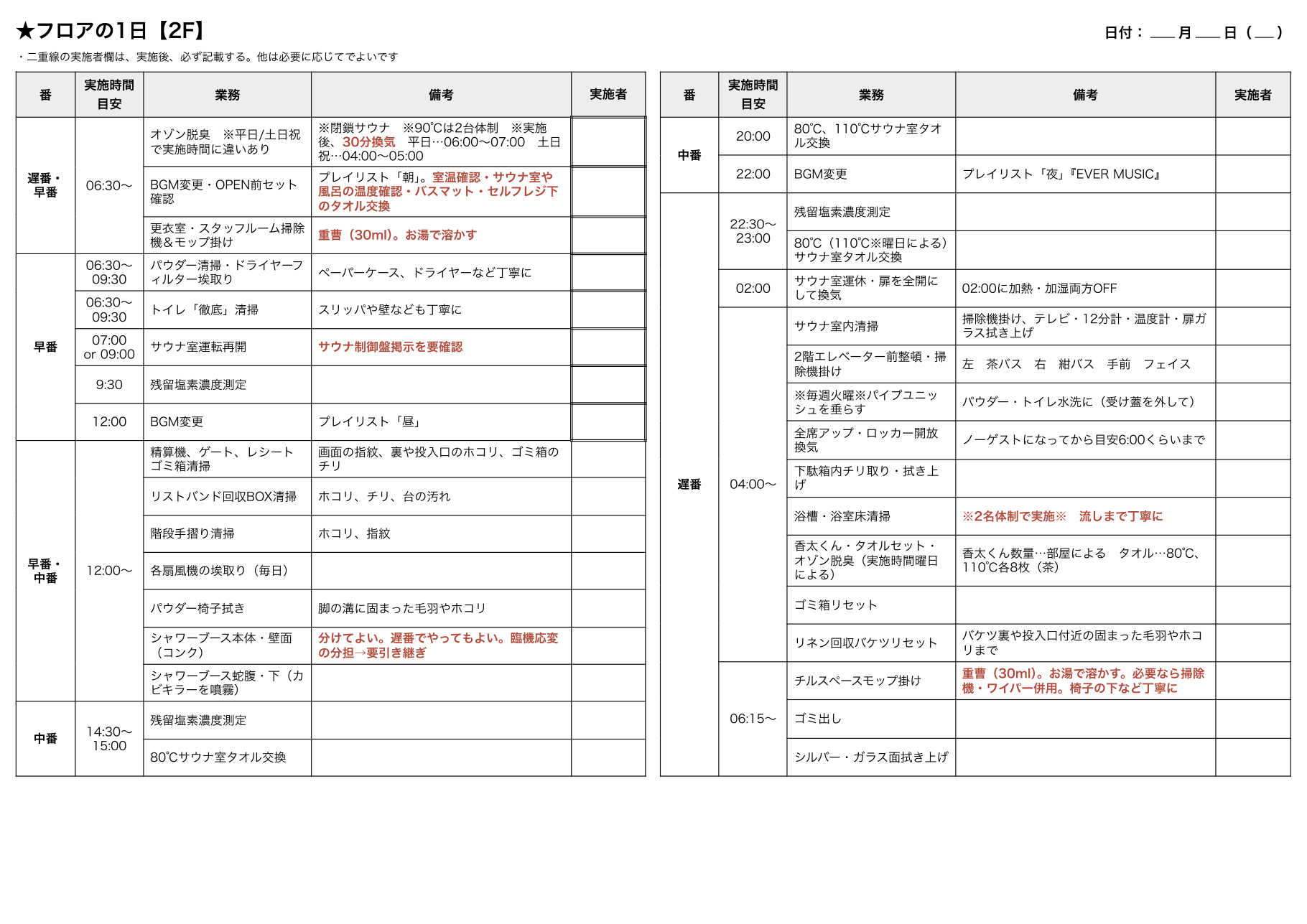 フロアの1日のA3紙面プレビュー